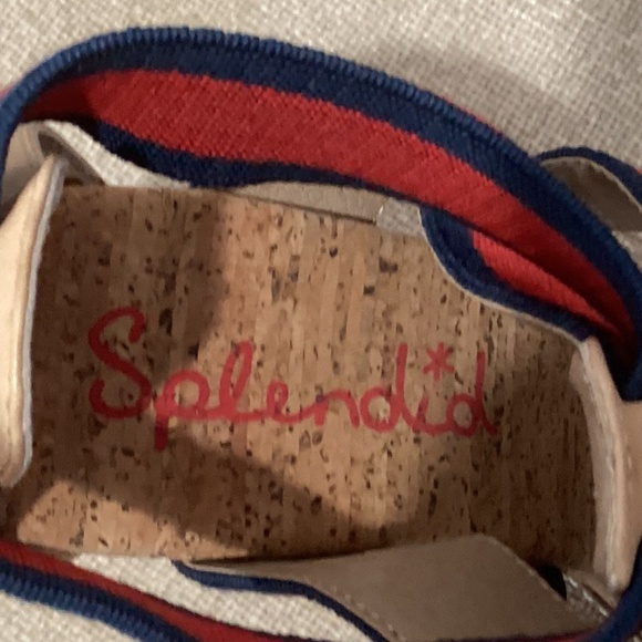 **NEW** Splendid Klever Wedge Heeled Cork Sandals - Red/Blue/Tan - 7M - Picture 13 of 13